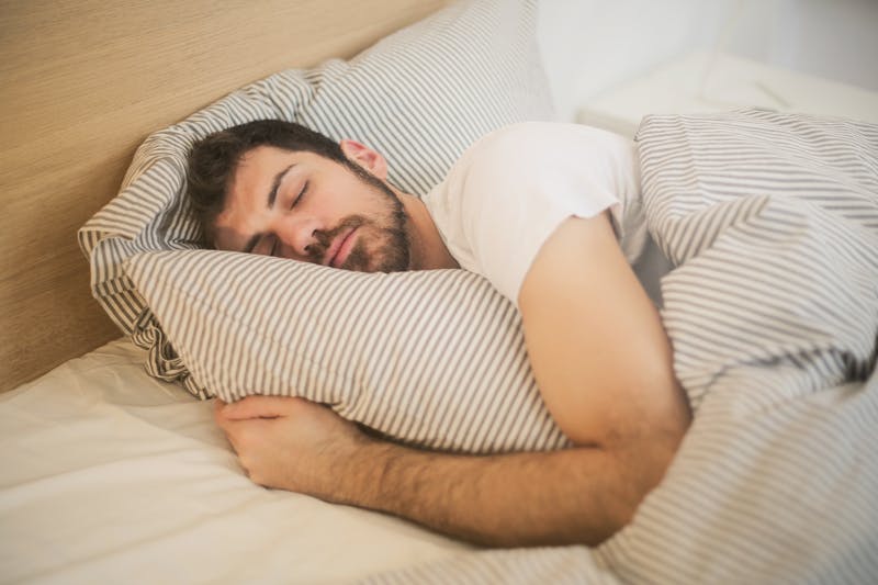 Man sleeping peacefully without snoring